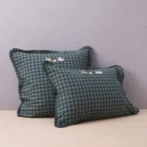 Taie d'oreiller brodée Shetland