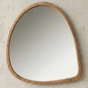 Miroir Organique en Bois Clair, 80 x 92 cm KODU DESIGN