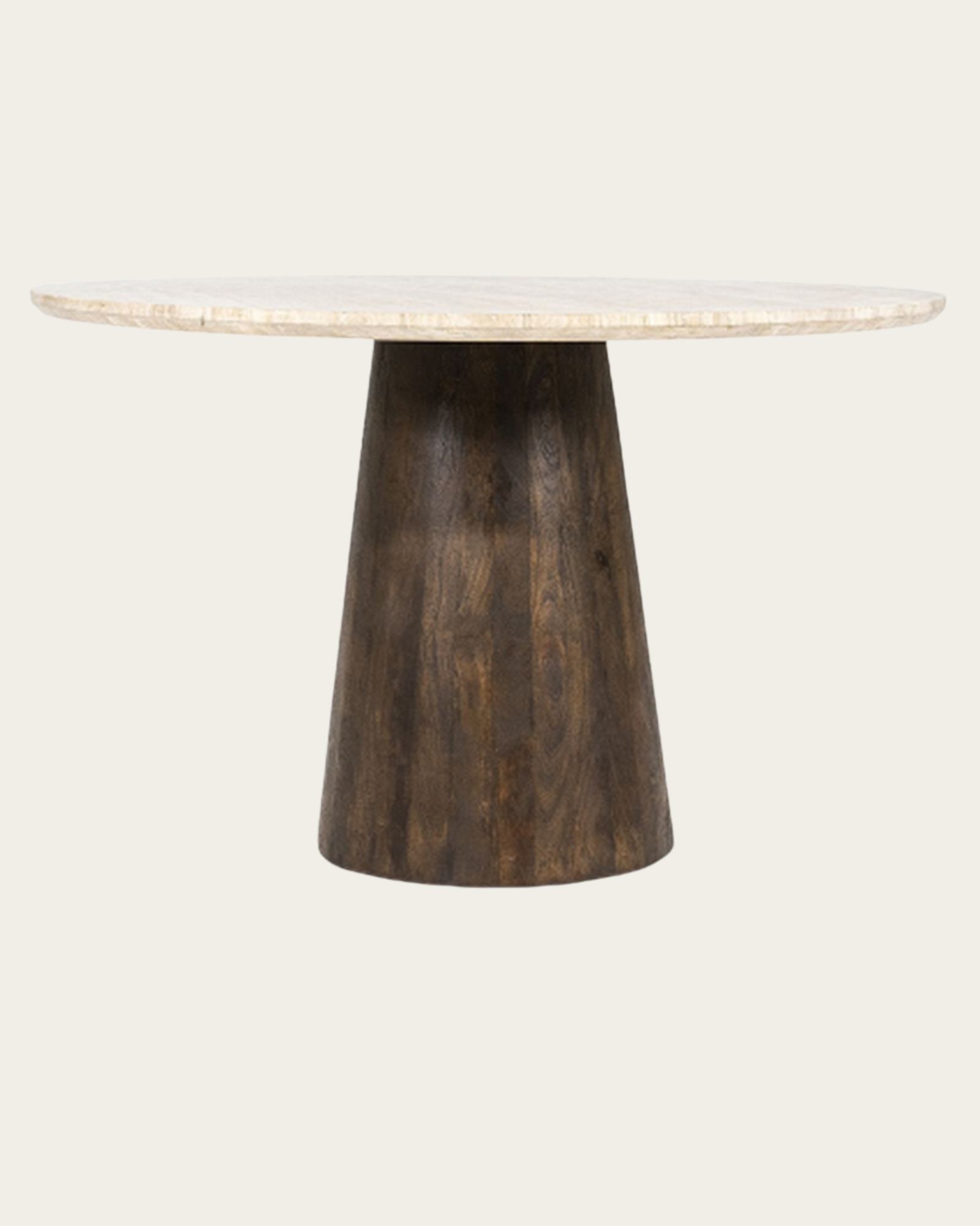 Table ronde Aikin Ø 130 cm travertin & bois |