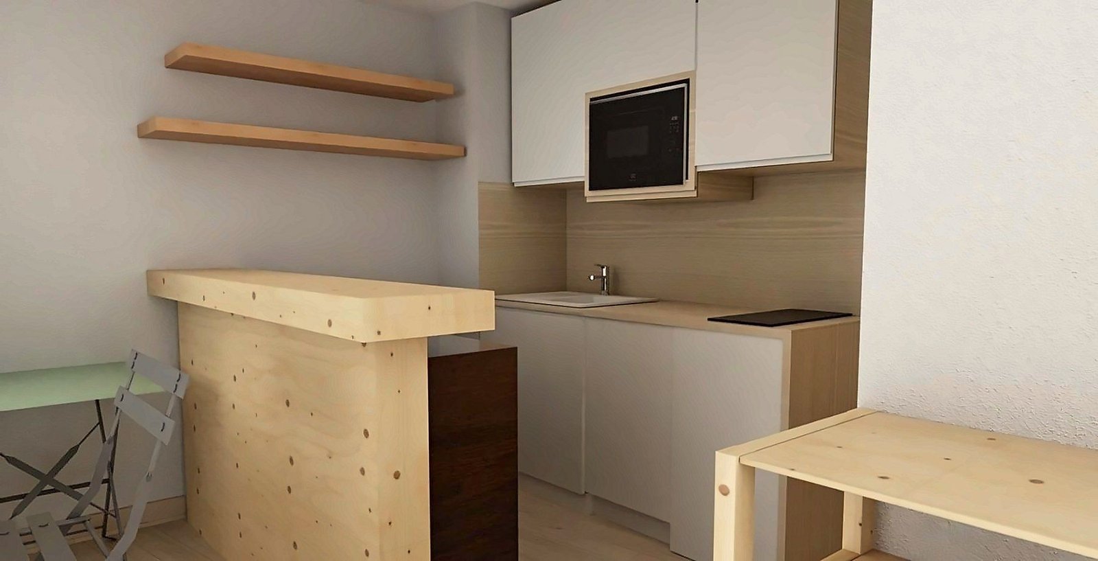 Le bar en bois massif